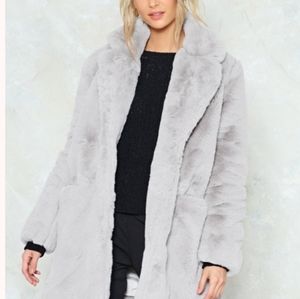 K.Zell Gray Faux Fur Coat